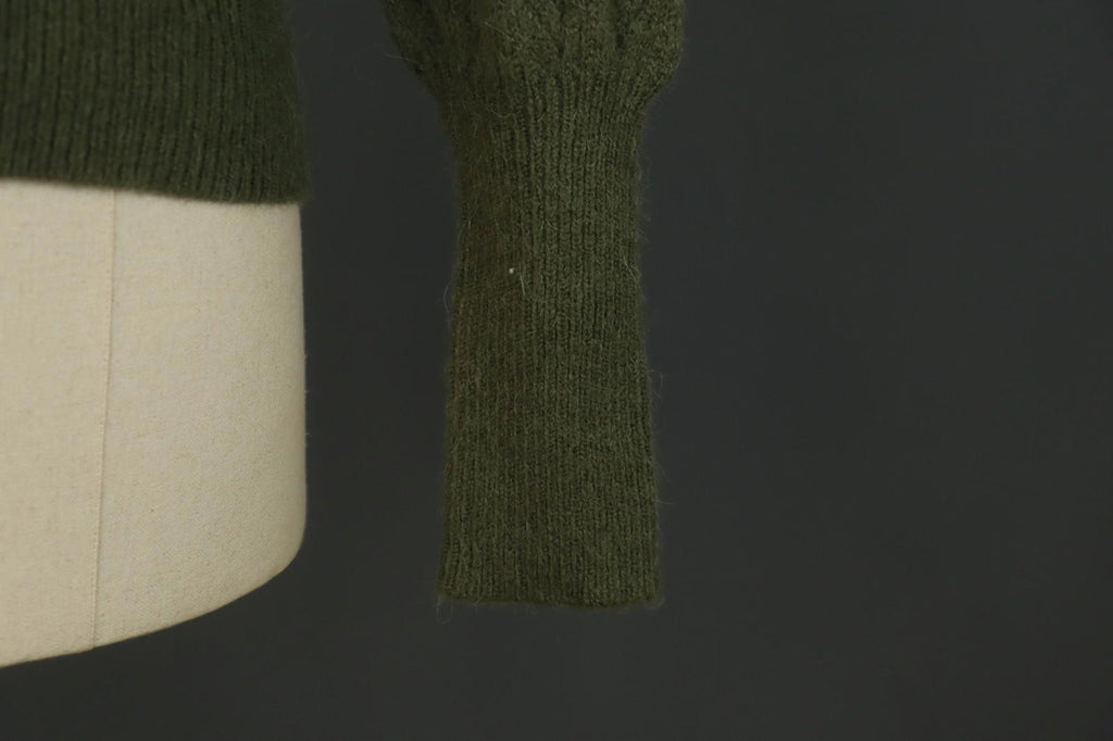 LA MAILLE SEZANE Green Open Knit Raglan Sleeve Button Front Cardigan – Size S
