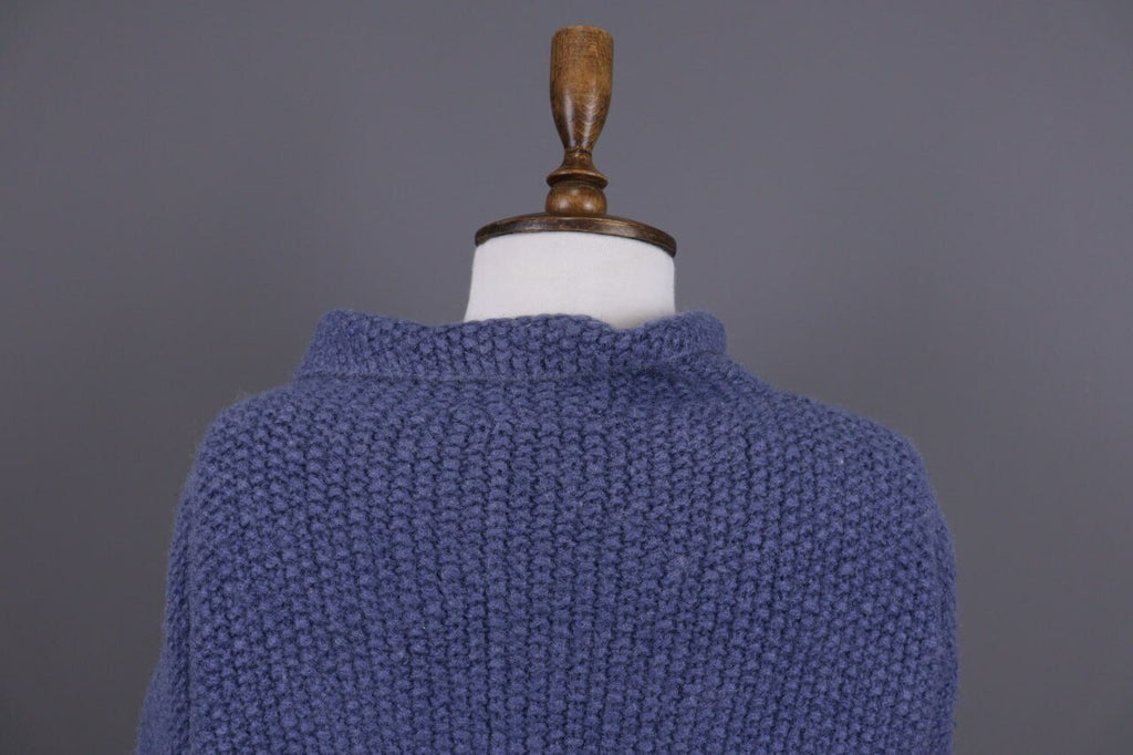 Pachamama Blue Button Down Wool Hand Knit Cardigan Jacket – Size XL