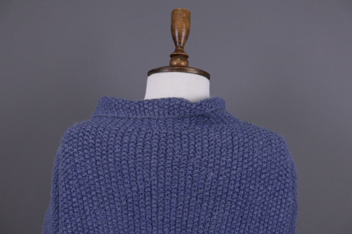 Pachamama Blue Button Down Wool Hand Knit Cardigan Jacket – Size XL