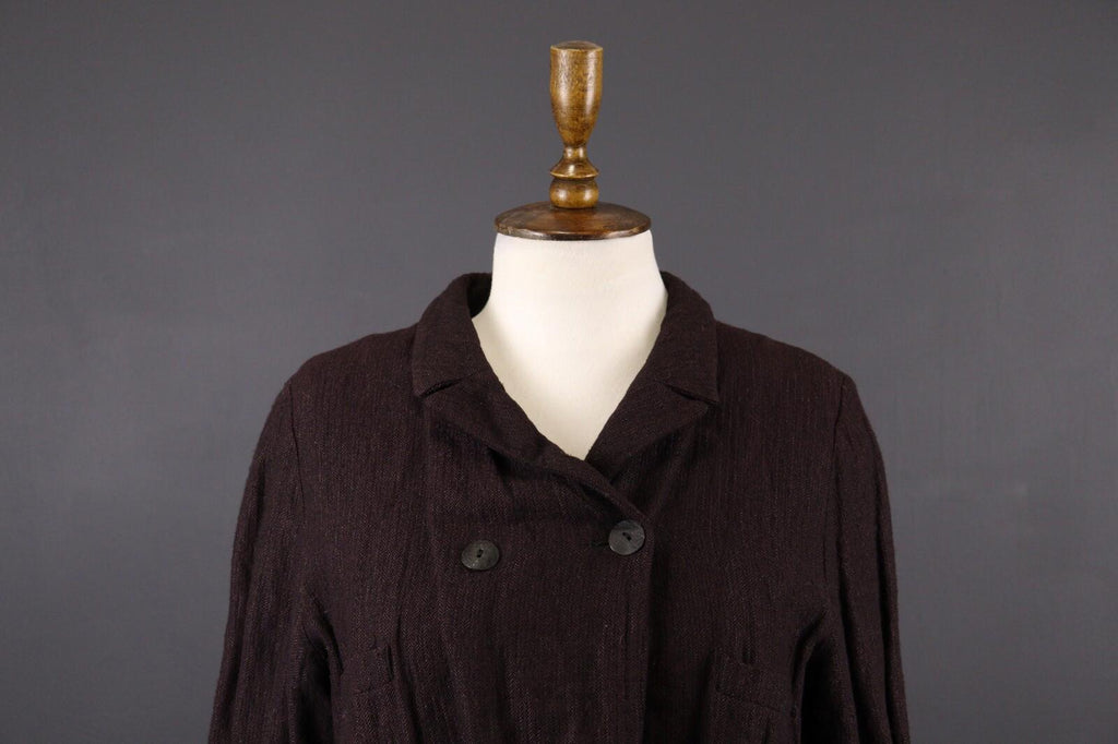 SARAH PACINI Brown Double Breasted Tweed Lightweight Jacket – Size M