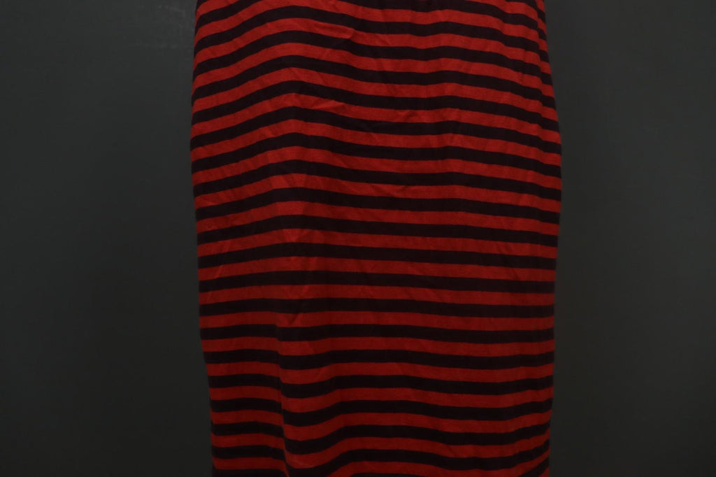 MARIMEKKO PITKĀMEKKO Red Black Striped Cotton Long Sleeve Shift Dress – Size XS