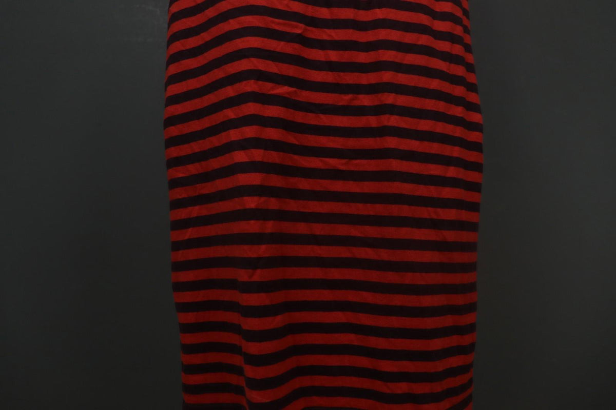 MARIMEKKO PITKĀMEKKO Red Black Striped Cotton Long Sleeve Shift Dress – Size XS