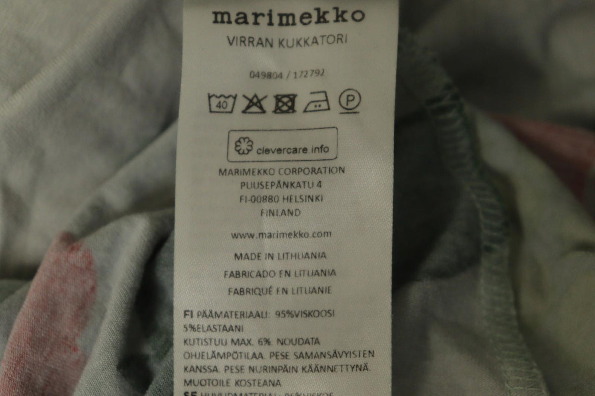 MARIMEKKO VIRRAN KUKKATORI Multi Floral Short Sleeve V-Neck Maxi Dress – Size S