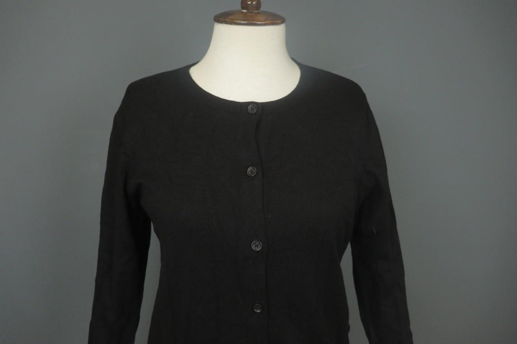 COACH Black Viscose Blend Raglan Sleeve Button Front Cardigan Sweater – Size S