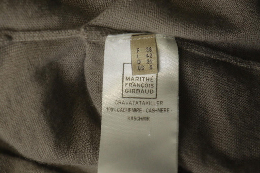 MARITHE FRANCOIS GIRBAUD Gray Cashmere Knit Button Front Cardigan Sweater Sz 38