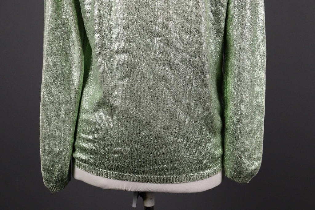 MASSIMO ALBA Green Silk Sequin Long Sleeve Sweater – Size M