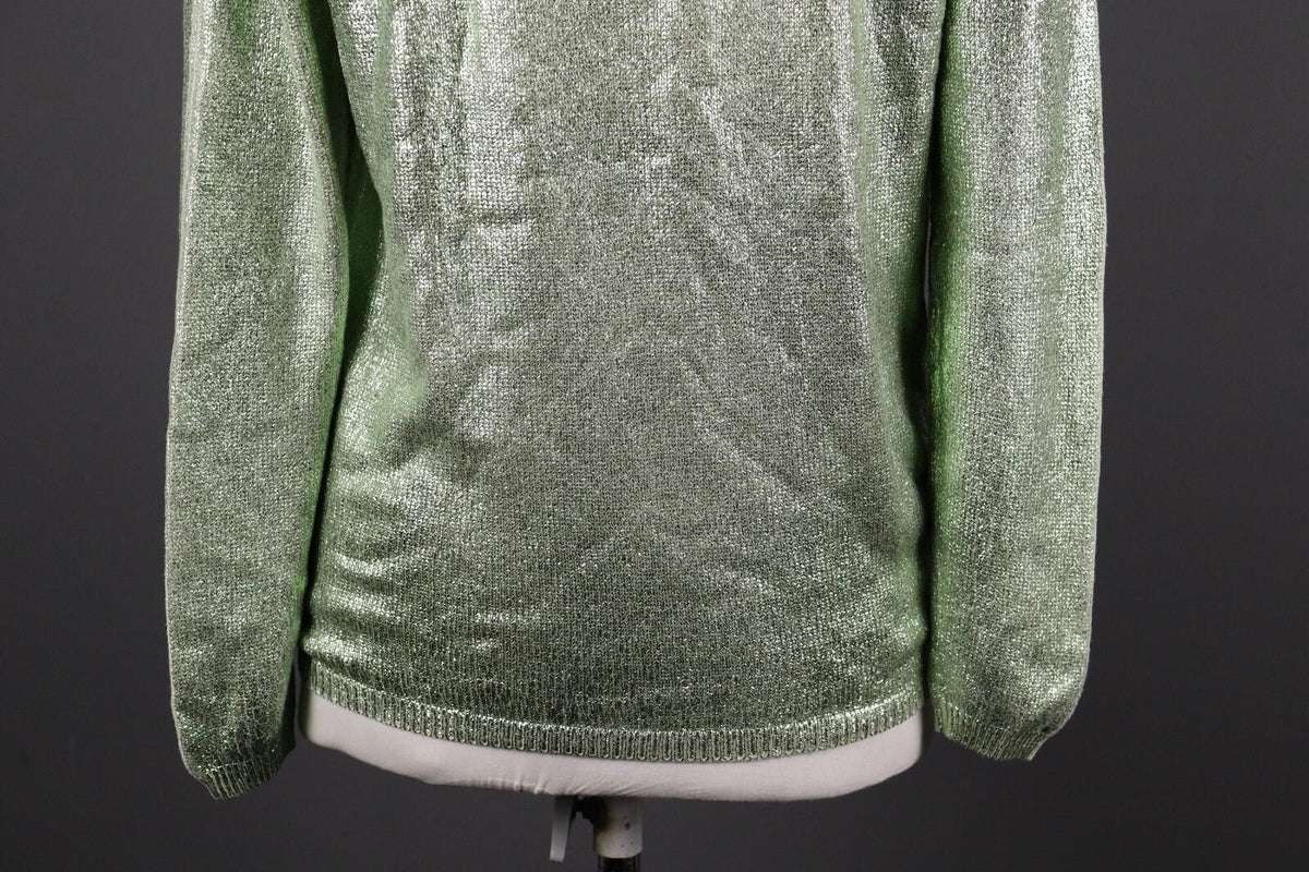 MASSIMO ALBA Green Silk Sequin Long Sleeve Sweater – Size M