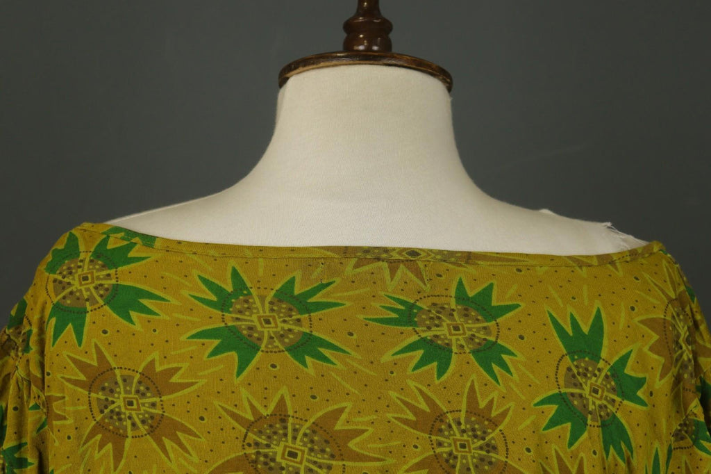 GUDRUN SJODEN Multi Floral 100% Viscose Boat Neck Pullover Blouse Top – Size XL