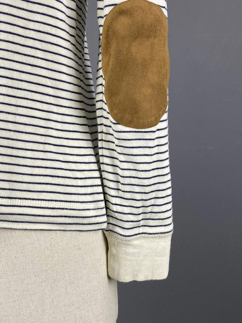 LAUREN JEANS COMPANY RALPH LAUREN Striped Elbow Patches Sweater – Size M