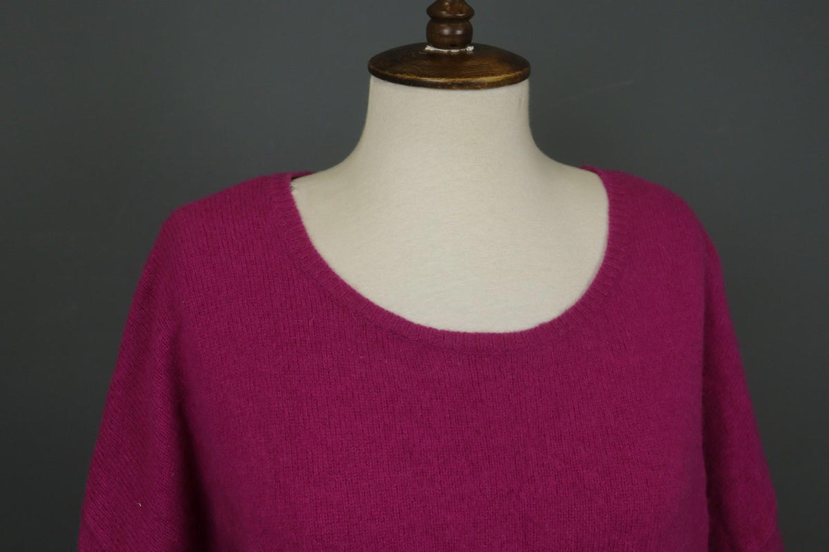 GUDRUN SJODEN Pink Linen Knitted Long Sleeve Round Neck Pullover Sweater – Size XL