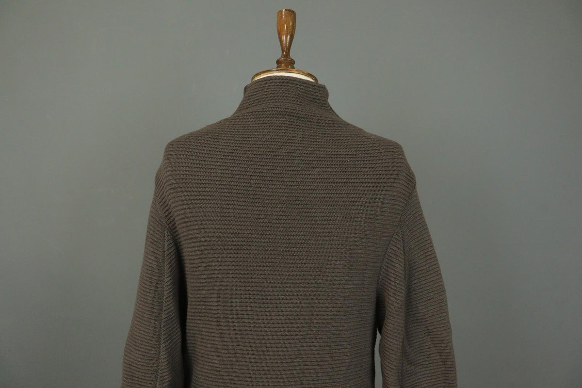 ANNETTE GORTZ Brown 100% Wool Tight Knit High Neck Pullover Sweater – Size XS