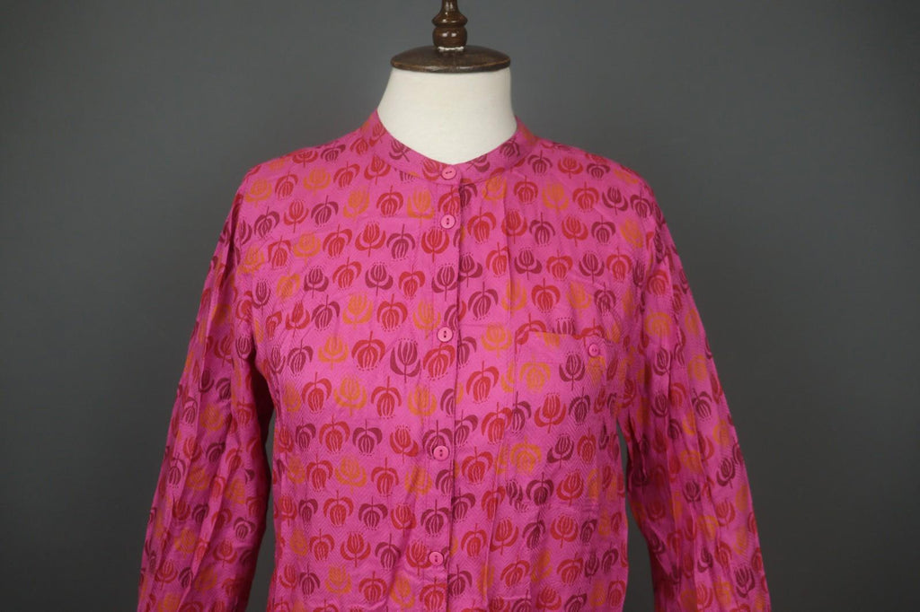 GUDRUN SJÖDEN Multicolor Floral Front Pocket Long Sleeve Button Front Shirt M/L