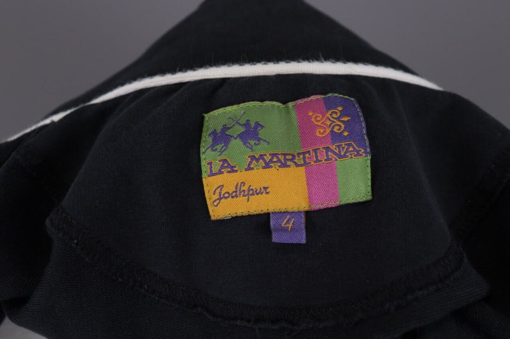 La Martina Jodhpur Black Polo High Neck Full Zip Activewear Jacket – Size 4