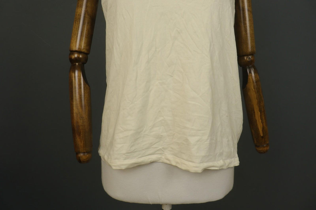 GUDRUN SJODEN White Organic Cotton Wide Straps Round Neck Pullover Tank Top Sz L