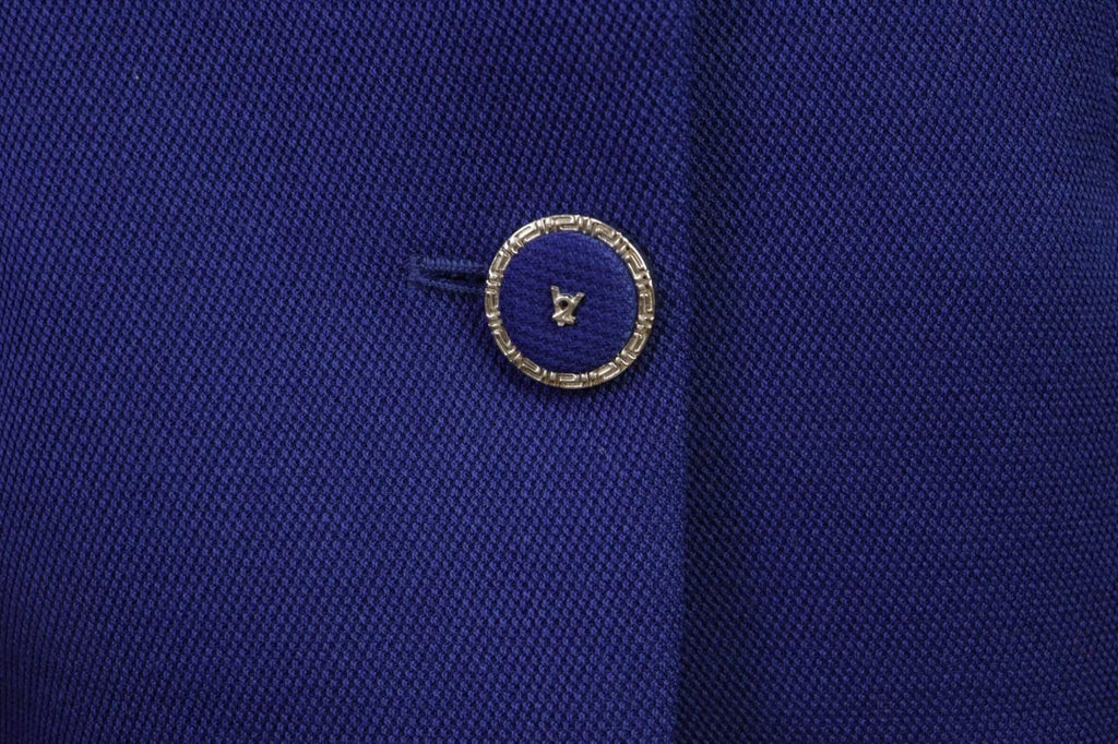 VERSACE CLASSIC V2 Blue Single Breasted Cropped Blazer Coat – Size 42