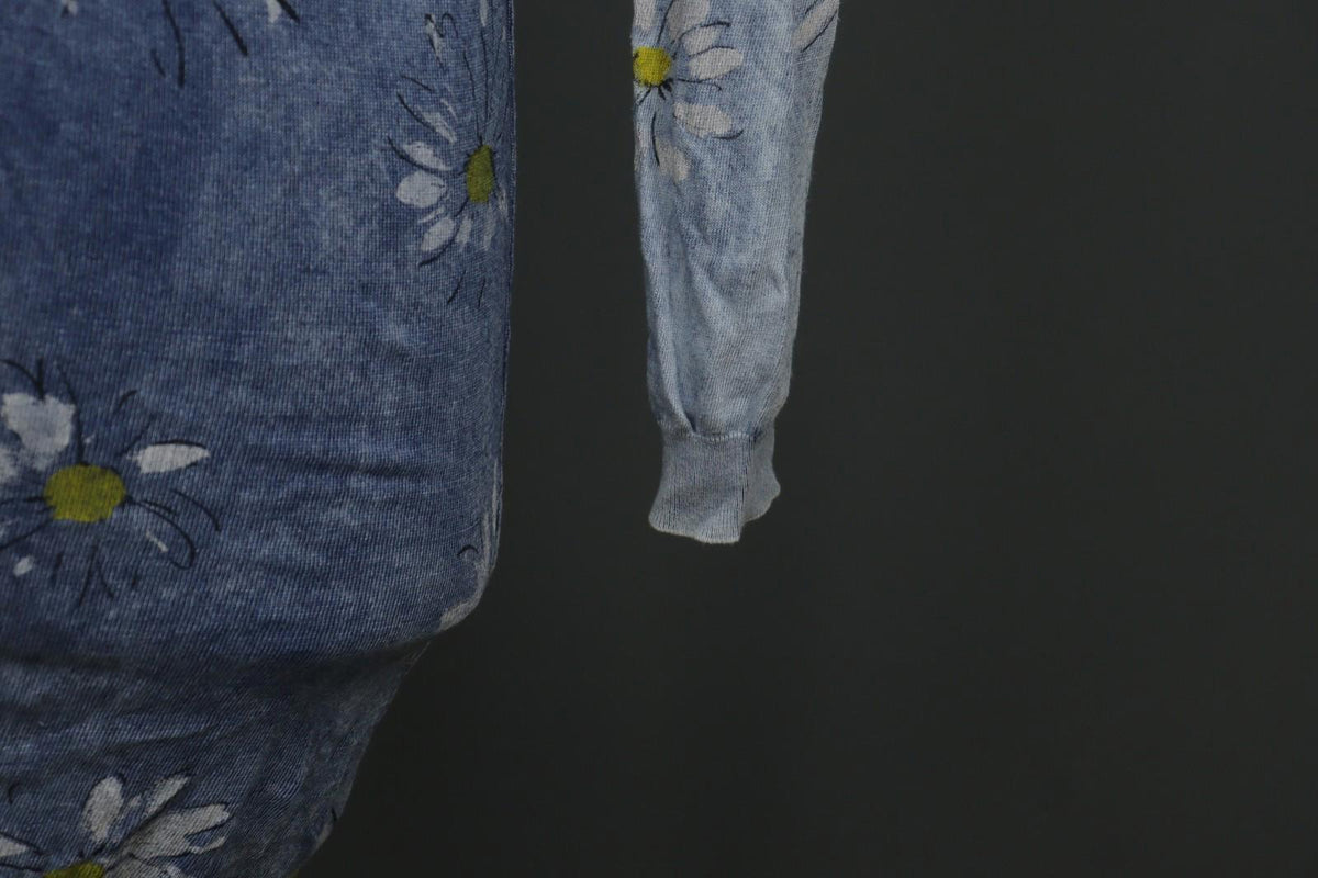 DOLCE & GABBANA Blue Floral Raglan Sleeve Button Front Cardigan Sweater – Size 40