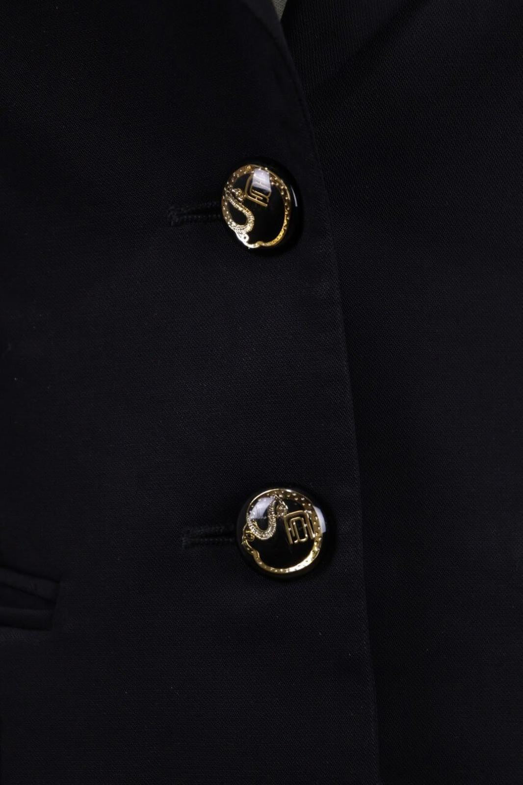 CLASS ROBERTO CAVALLI Black Two Button Lightweight Blazer Jacket – Size 44