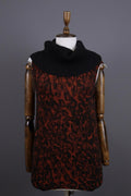 WOLFORD Red Snake Print Merino Wool Turtleneck Sleeveless Top Shirt – Size L