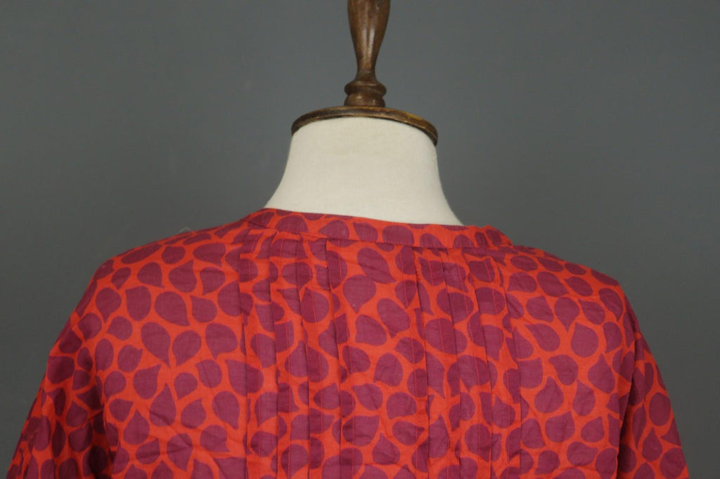 GUDRUN SJODEN Orange Abstract Casual Long Sleeve Button Front Shirt Dress – Size S
