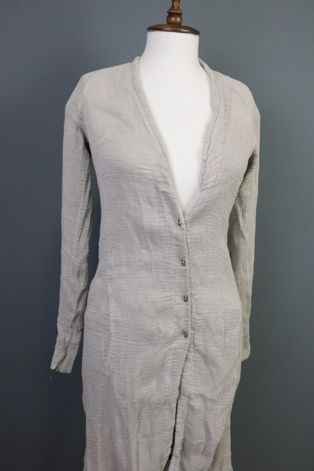 TRANSIT PAR SUCH Gray Linen Lagenlook Long Cardigan Sweater – Size 2