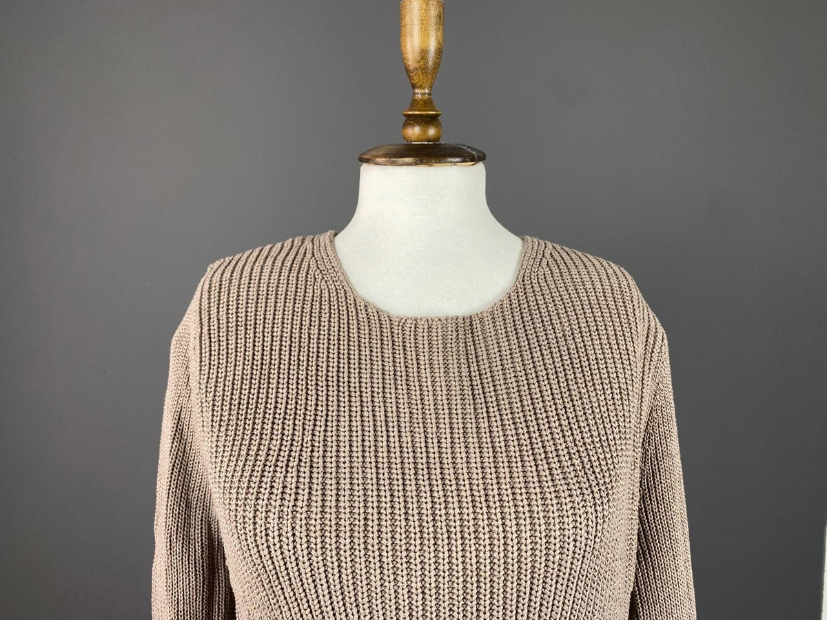 THE KOOPLES Brown Cotton Long Sleeve Ribbed Knit Sweater – Size M
