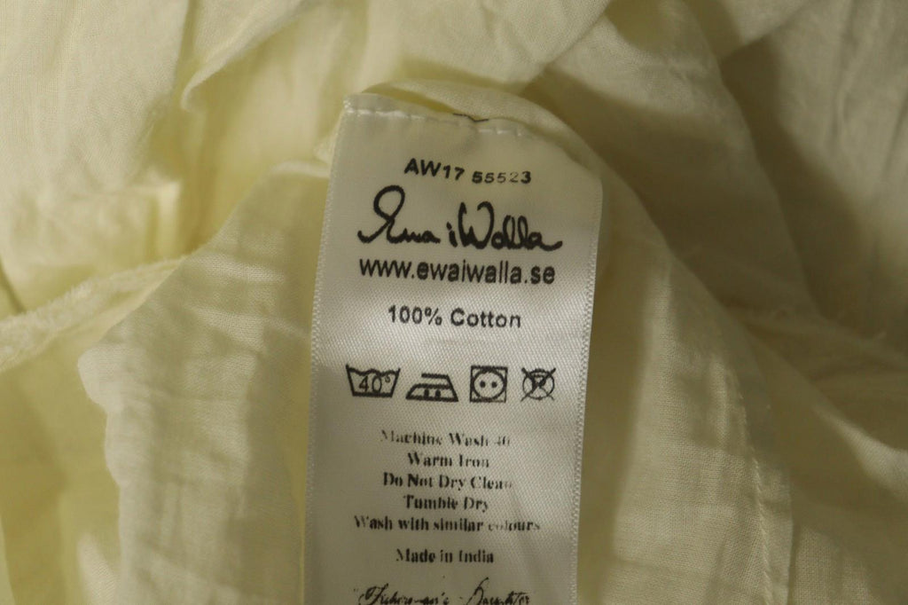 EWA I WALLA Yellow Cotton Spaghetti Strap Lace Hem Partywear Maxi Dress – Size S – Used