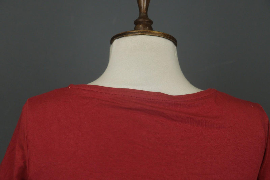 GUDRUN SJODEN Red Organic Cotton Long Sleeve Round Neck Sweater Dress – Size S