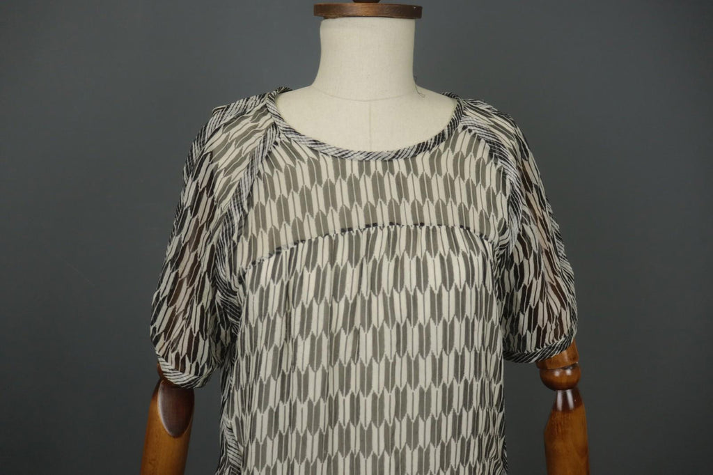 Isabel Marant Etolie Multi Geometric Short Sleeve Round Neck Shift Dress – Size 40