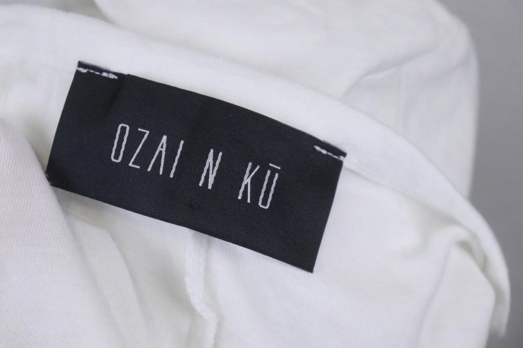 OZAI N KU White Cotton Round Neck Short Sleeve High Low Tee Shirt Dress – Size S – Used