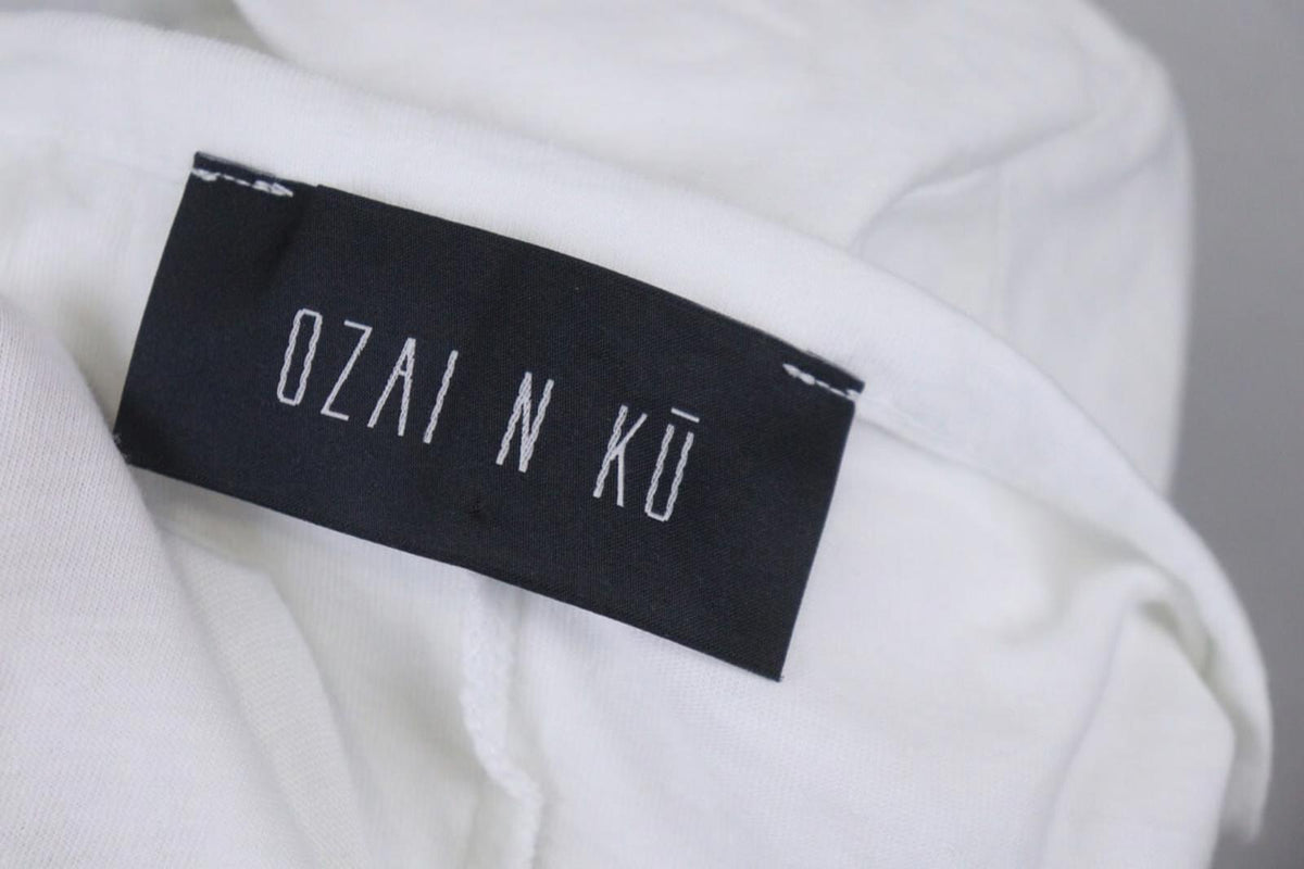 OZAI N KU White Cotton Round Neck Short Sleeve High Low Tee Shirt Dress – Size S – Used