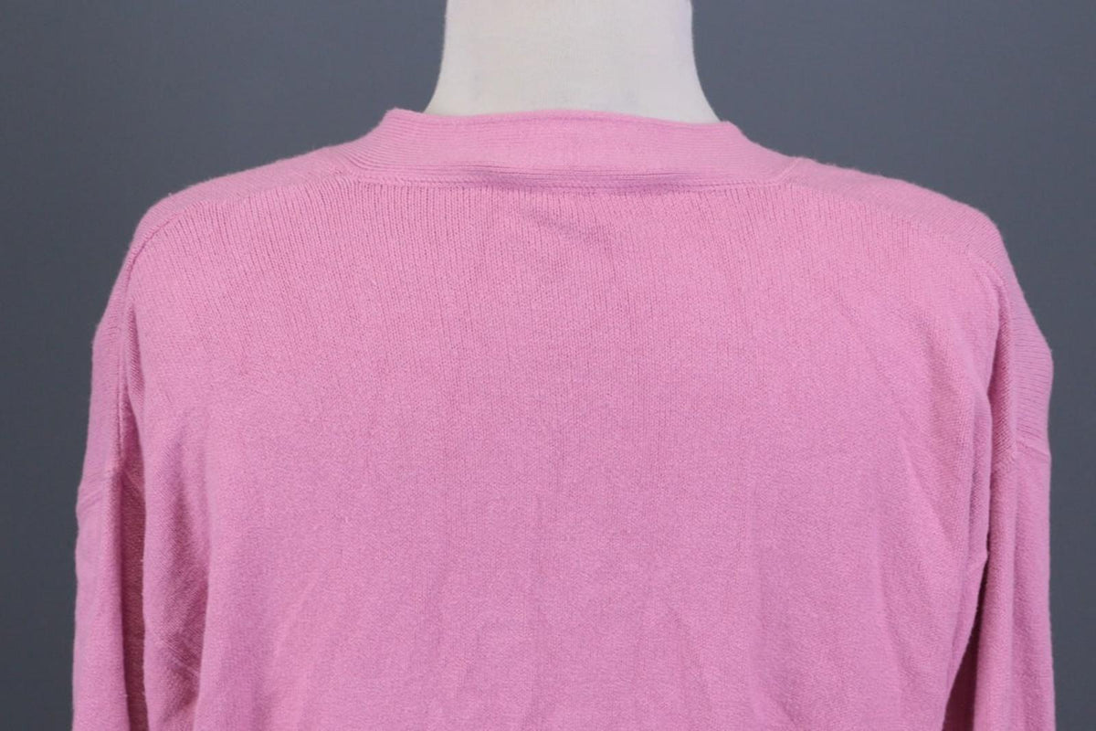 IRIS VON ARNIM Pink Viscose Long Sleeve Button Front Cardigan Sweater – Size L