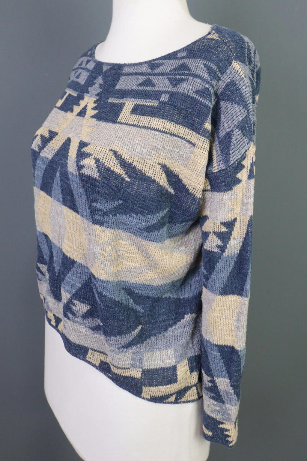 DENIM&SUPPLY RALPH LAUREN Blue Aztec Print Knit Sweater – Size XS
