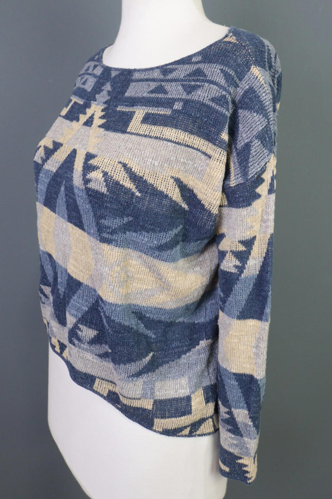 DENIM&SUPPLY RALPH LAUREN Blue Aztec Print Knit Sweater – Size XS