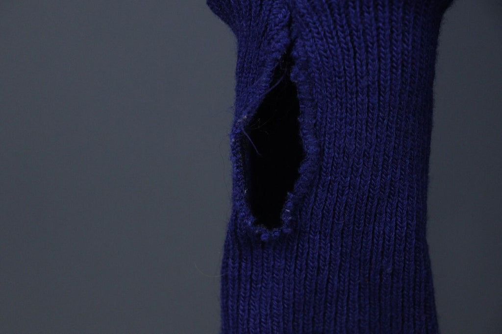 DEVOLD Blue Wool Long Sleeve High Neck Full Zip Sweater – Size S