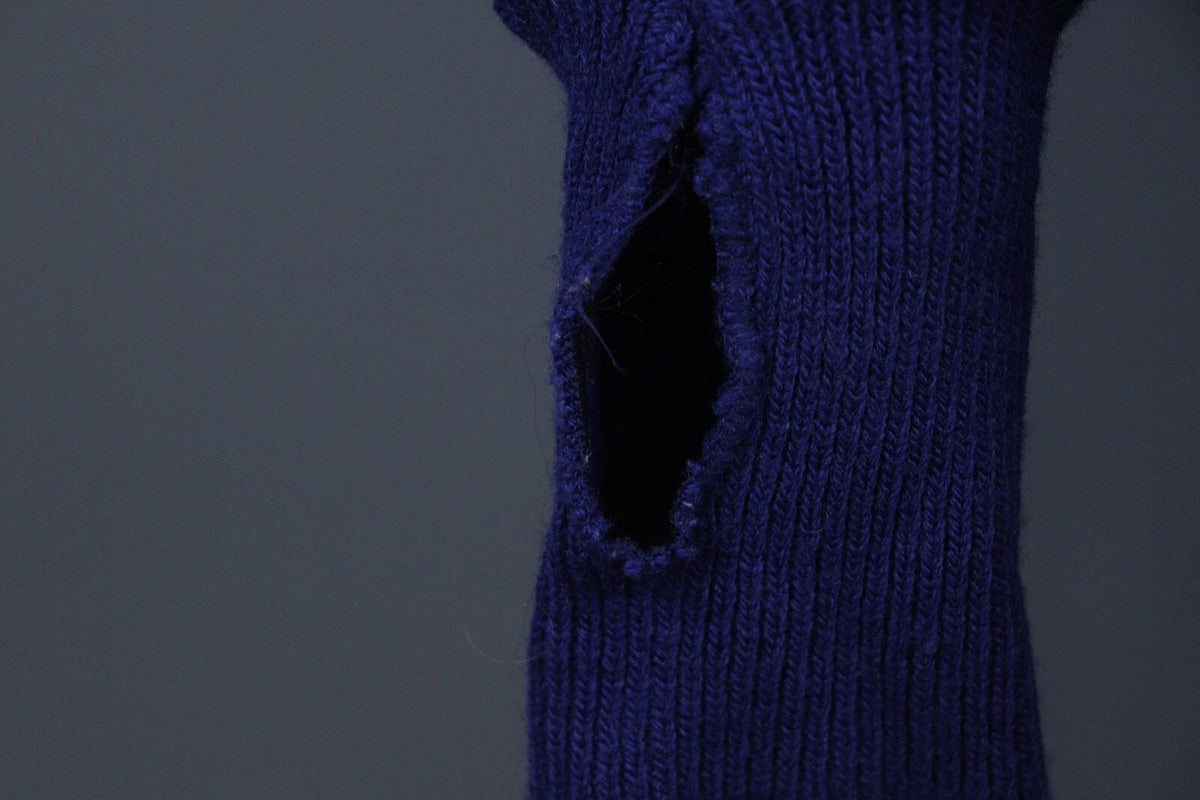 DEVOLD Blue Wool Long Sleeve High Neck Full Zip Sweater – Size S