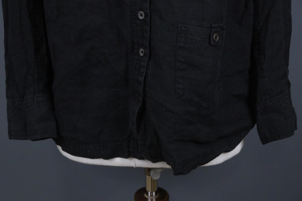 GUDRUN SJODEN Black Long Sleeve Casual Button Up Shirt – Size S