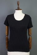 ANNE FONTAINE PARIS Blouse Shirt Black Embroidered Short Sleeve – Size 3