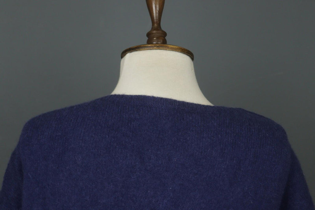 GUDRUN SJODEN Navy 100% Wool Knit Long Sleeve Round Neck Pullover Sweater – Size S