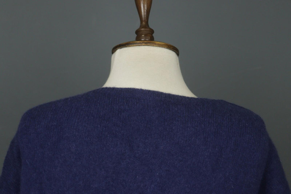 GUDRUN SJODEN Navy 100% Wool Knit Long Sleeve Round Neck Pullover Sweater – Size S