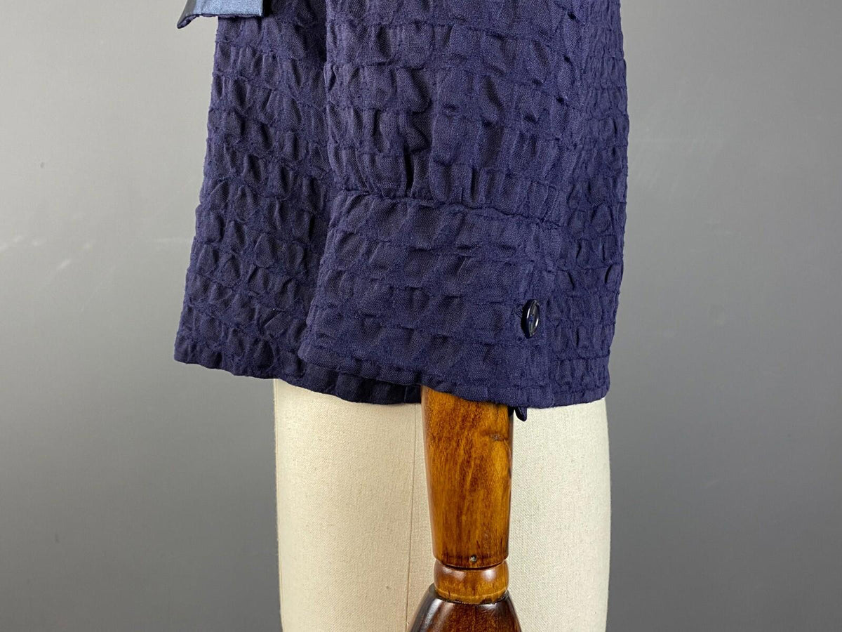 EMPORIO ARMANI Blue Wool Lagenlook Textured Three Button Blazer Jacket – Size 44