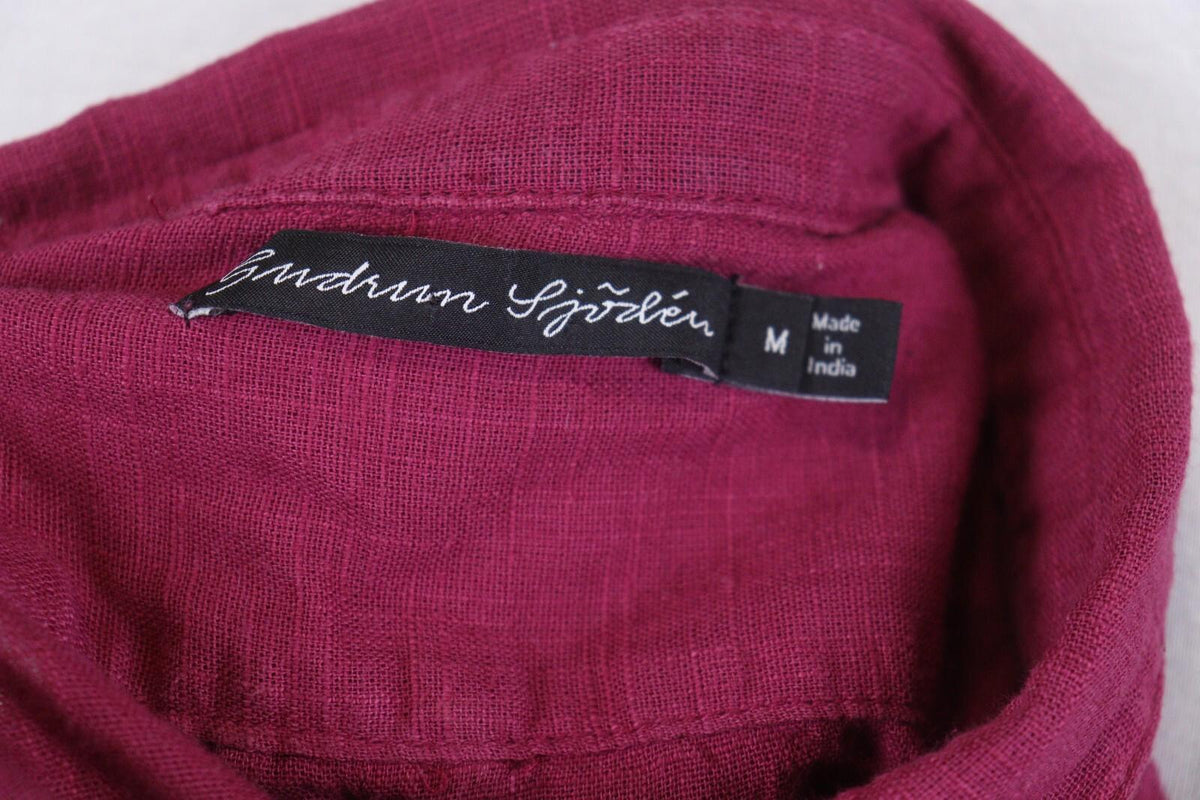 GUDRUN SJODEN Red Long Sleeve Button Front Shirt Dress – Size M