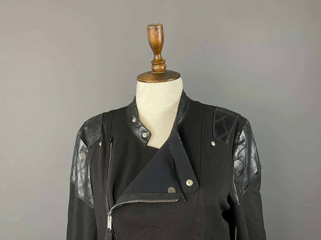 HIGH USE CLAIRE CAMPBELL Black Doubel Breast Biker Motorcycle Jacket – Size US14