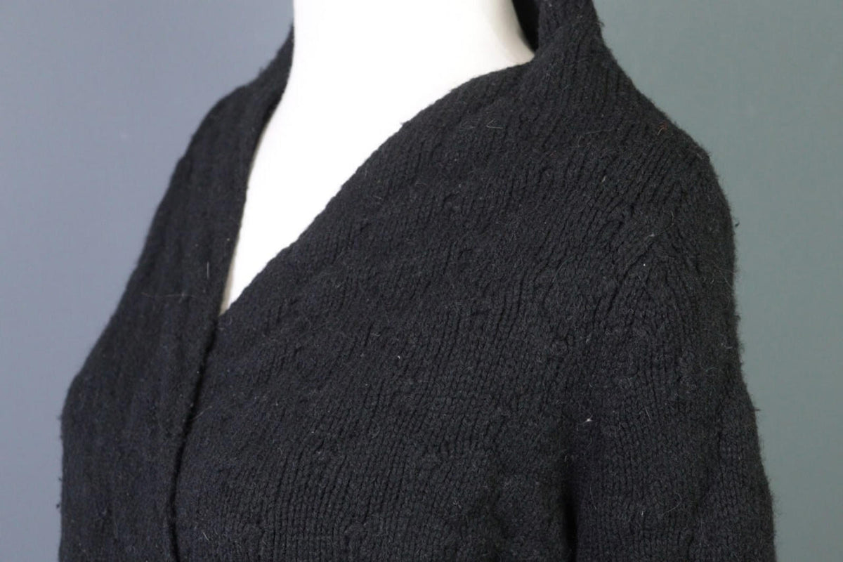 ZADIG & VOLTAIRE DAPHNEE ALN Black Alpaca Wool Wrape Cardigan Sweater – Size S – Used