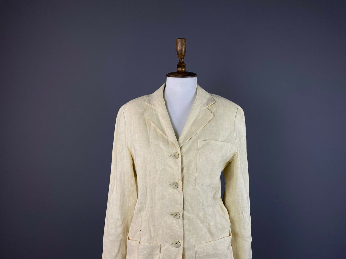 Kenzo Jungle Beige Button Down Blazer Jacket – Women's 38