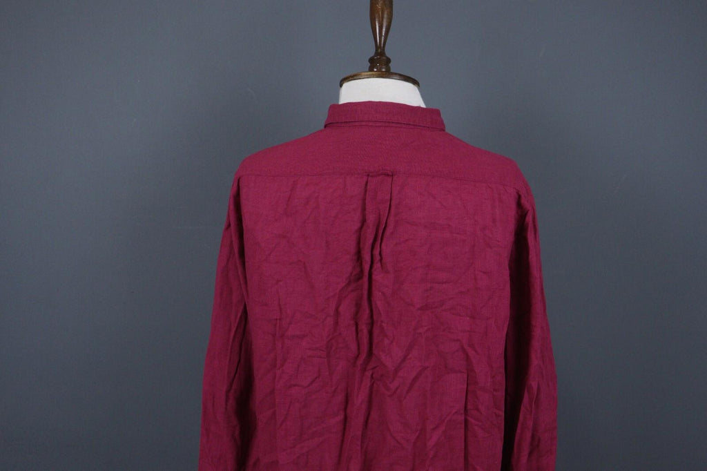 GUDRUN SJODEN Red Long Sleeve Button Front Shirt Dress – Size M