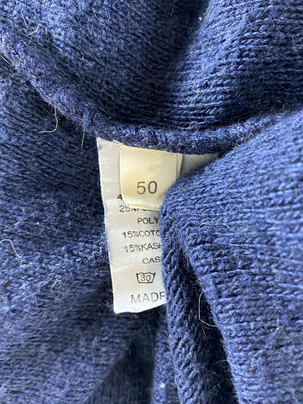 Vintage Men VALENTINO Viscosa/Nylon/Cashmere Blue Knit Sweater – Size 50