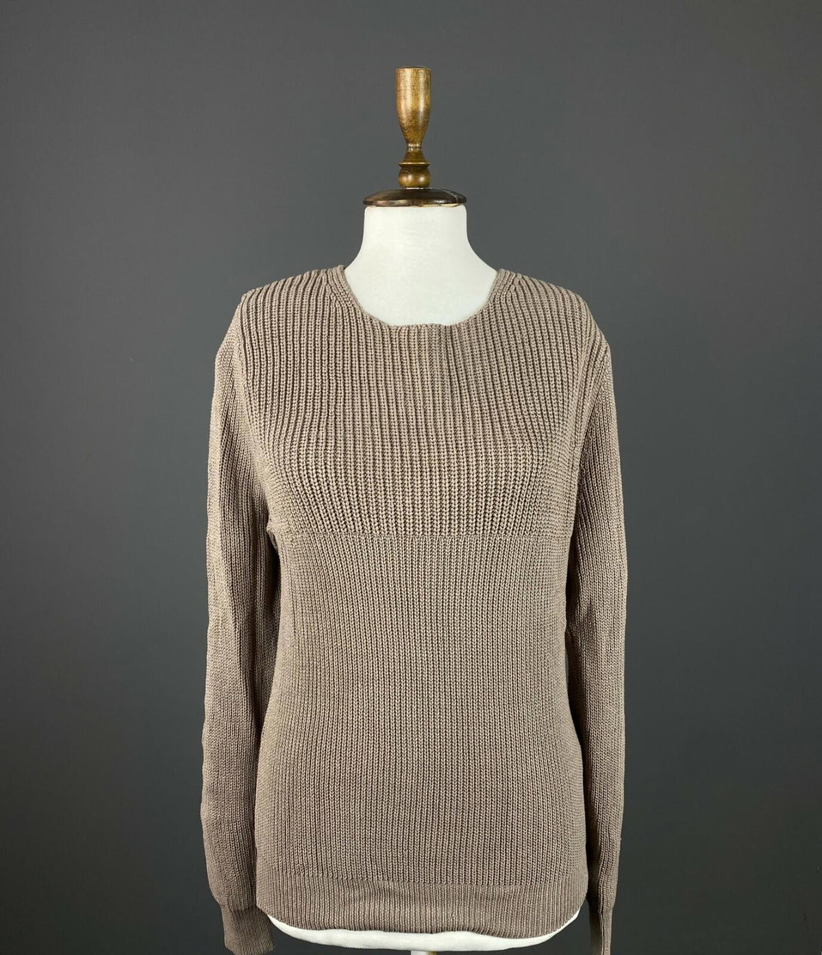 THE KOOPLES Brown Cotton Long Sleeve Ribbed Knit Sweater – Size M