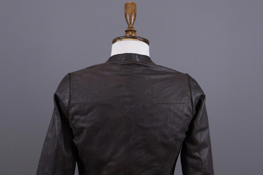 ALLSAINTS Brown Snap Leather Biker Jacket – Size XS