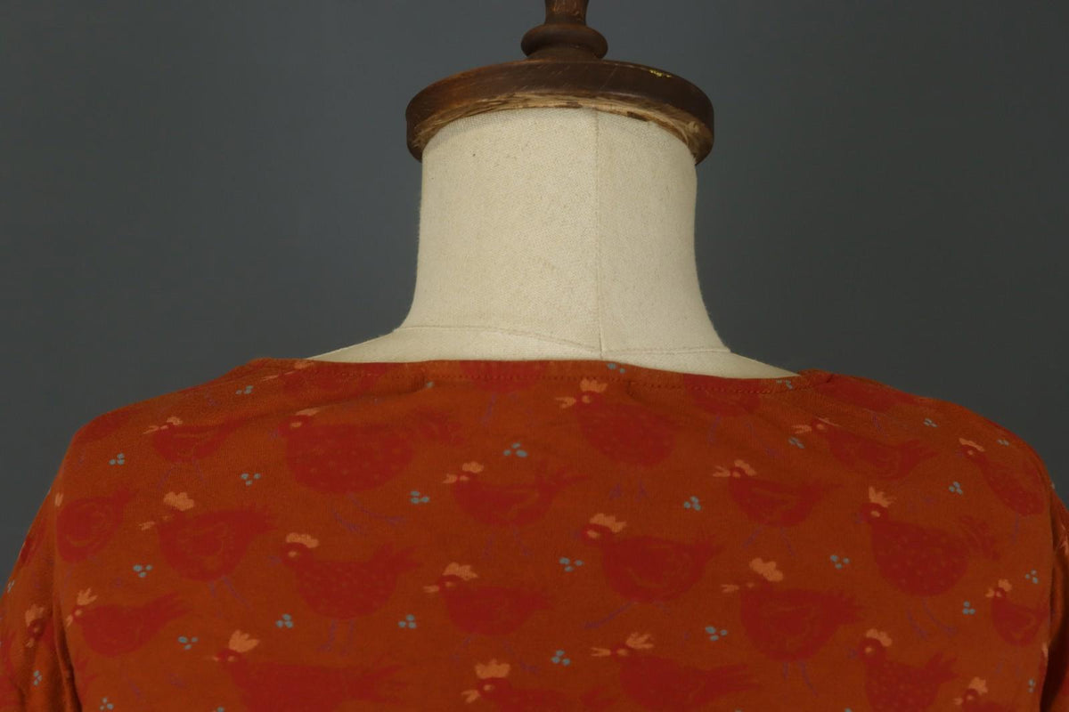 GUDRUN SJODEN Multi Long Sleeve Square Neck Stretch Pullover Blouse Top – Size L