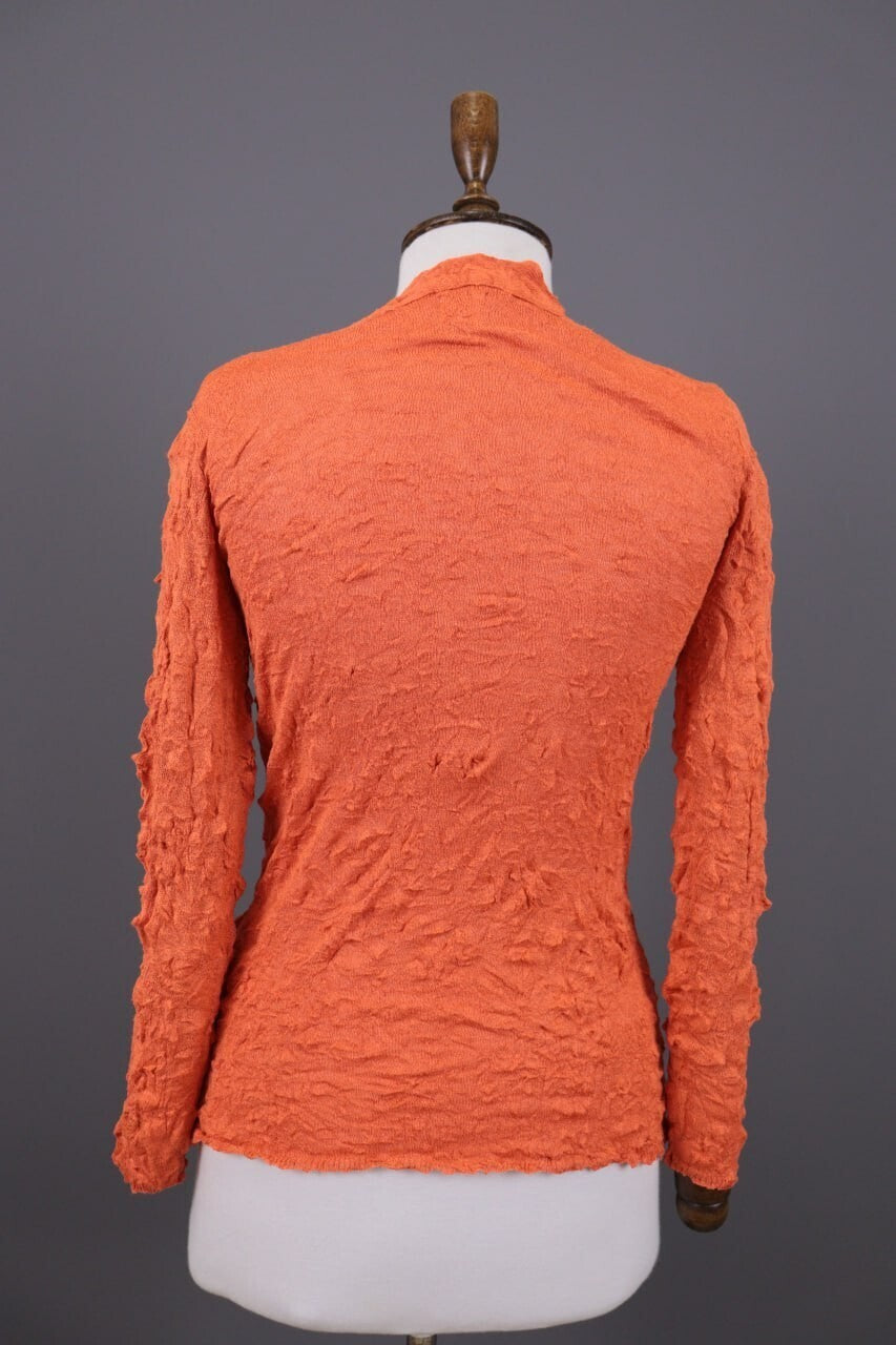 Aventures des Toiles Orange Button Down Long Sleeve Blouse Shirt – Size 38 / S